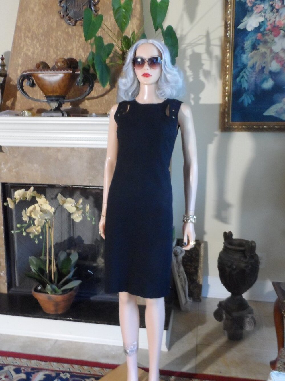 Akris Punto Black Cutout Sheath Dress Size US 6
